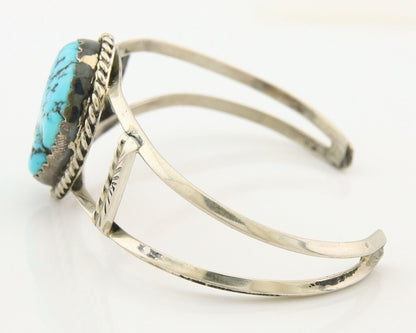Navajo Bracelet 925 Silver Natural Blue Turquoise Native American Artist C.80s
