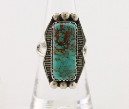 Navajo Ring .925 Silver Natural Blue Turquoise Artist Signed Doug Zachary C.80's