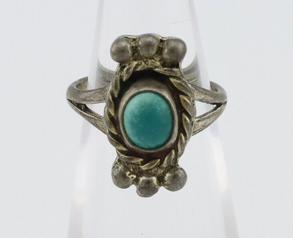 Navajo Ring 925 Silver Natural Blue Turquoise Native American Artist C.1980's