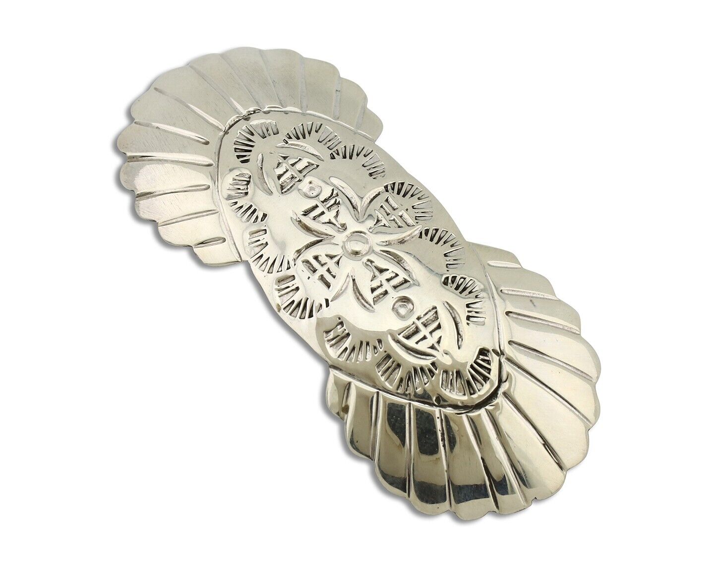 Women's Navajo Hair Clip Hand Stamped 925 Silver Artist Signed C Montoya C.80's