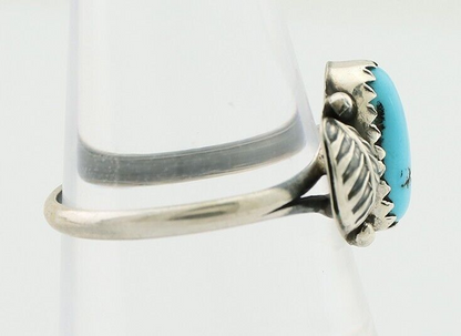 Navajo Ring 925 Silver Sleeping Beauty Turquoise Native American Artist C.80's