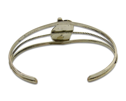 Navajo Cuff Bracelet 925 Silver Turquoise Native American Artist Handmade C.80's