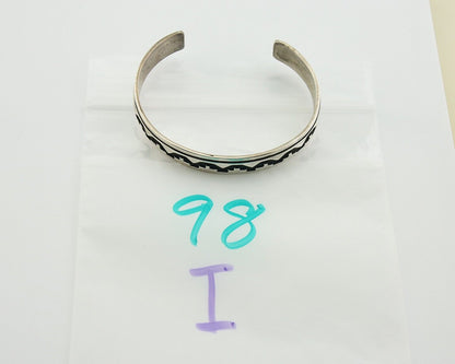 Navajo Bracelet 925 Silver Handmade Cuff Artist Signed Tom Billie C.80's