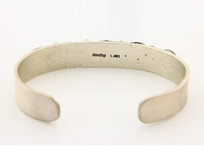Navajo Bracelet Sterling Silver Nevada Turquoise Artist Signed C Jones