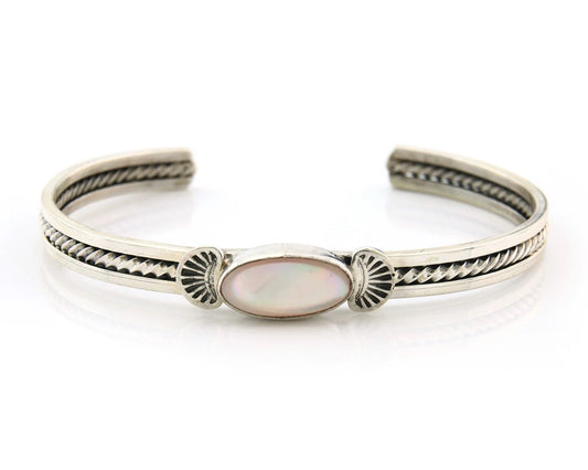 Navajo Cuff Bracelet Sterling Silver Authentic Pink Muscle Native Artist