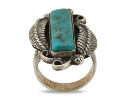 Navajo Handmade Ring 925 Silver Natural Turquoise Native Artist C.80's
