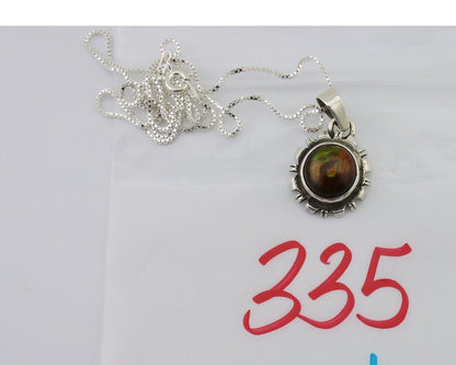 Navajo Handmade Necklace 925 Silver Fire Opal Artist Signed Sunburst C.80's