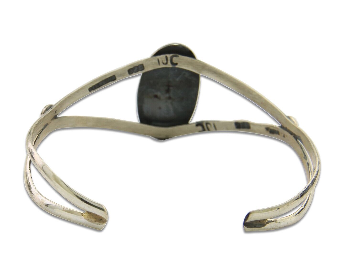 Navajo Cuff Bracelet 925 Silver Turquoise Cuff Artist Signed IJC C.80's