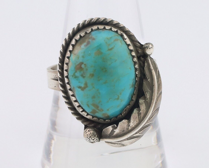 Navajo Ring 925 Silver Natural Turquoise Native American Artist C.80's