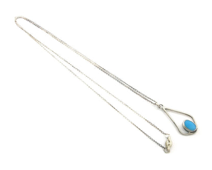 Navajo Necklace Sterling Silver Natural Blue Turquoise Vintage