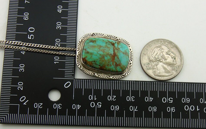 Navajo Necklace 925 Silver Natural Turquoise Artist Signed Doug Zachary C.80's