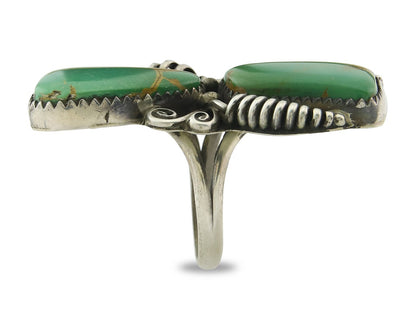 Vintage Navajo Ring 925 Sterling Silver Authentic Manassas Turquoise Size 6.5