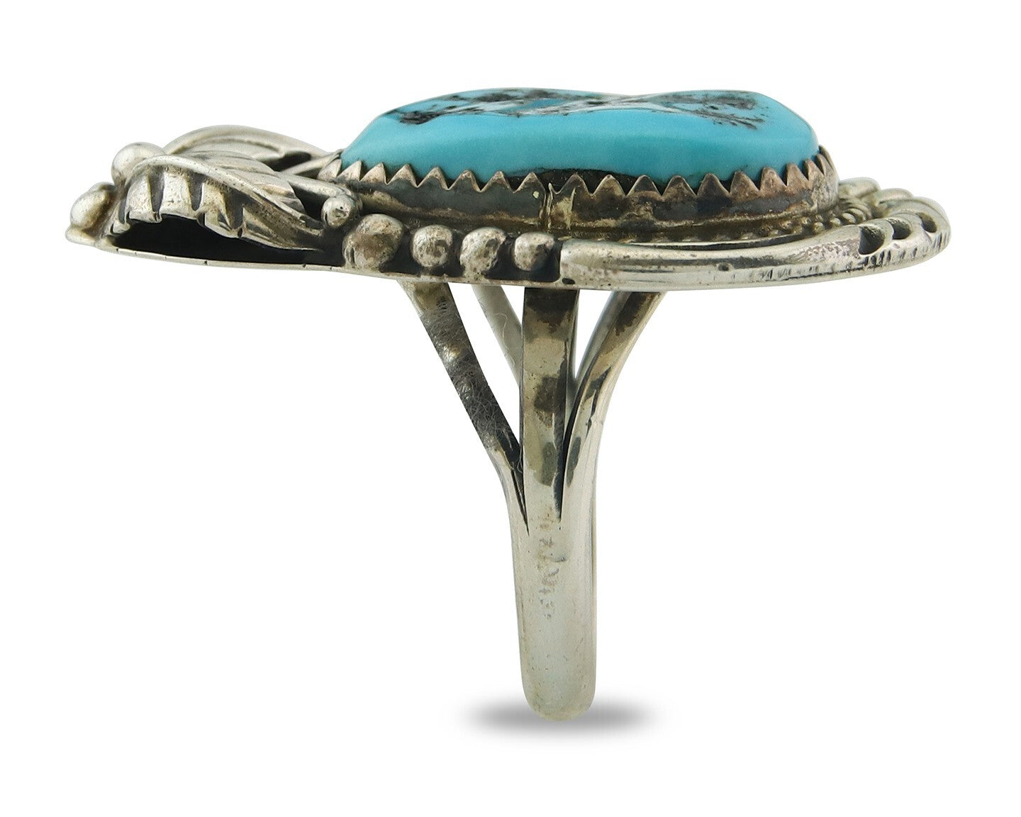 Vintage Navajo Ring 925 Sterling Natural Gemstone Native Artist Size 5.25