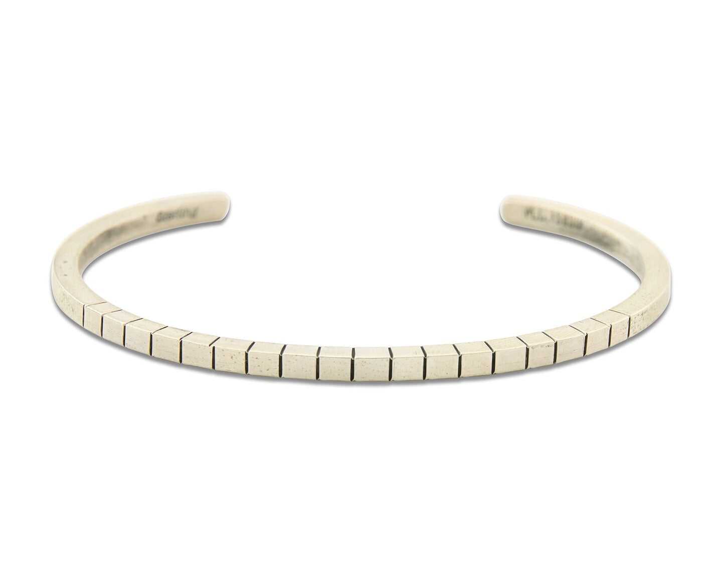 Navajo Bracelet 925 Silver Hand Stamped Signed M.C. ISASIB C.80's