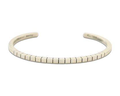 Navajo Bracelet 925 Silver Hand Stamped Signed M.C. ISASIB C.80's