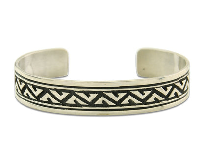 Mens's Navajo Bracelet 925 Silver Artist Signed Thomas Singer Cuff Made 1980's