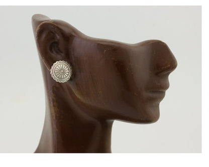 Navajo Small Shield Earrings 925 Silver Native American Artist C.80's