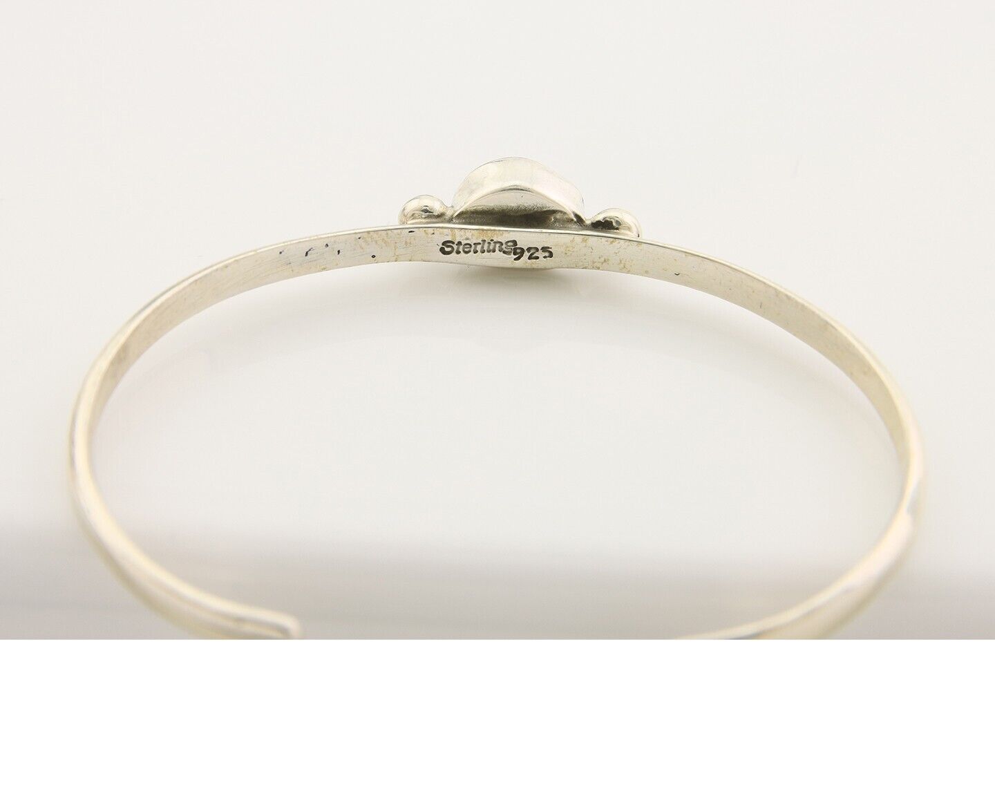 Navajo Bracelet .925 Silver Natural Red Coral Cuff Native American Artist C.80's