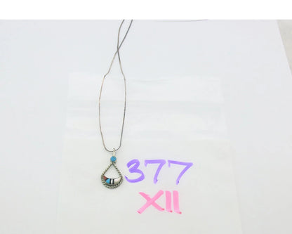 Navajo Necklace Sterling Silver Natural Blue Turquoise Vintage