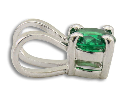 May Birthstone Pendant Set in 14k Solid White Gold