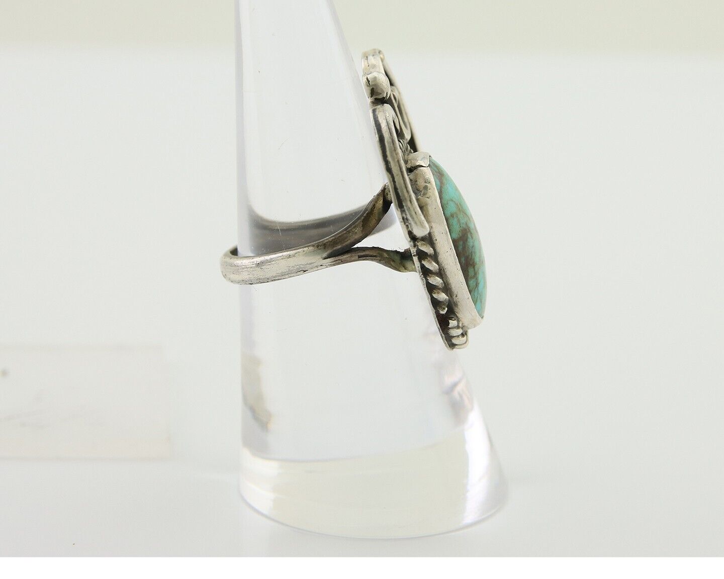 Navajo Handmade Ring 925 Silver Turquoise Native Artist C.80's