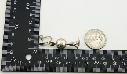 Navajo Earrings 925 Silver Squash Blossom Dangle Native American Artist C.80's