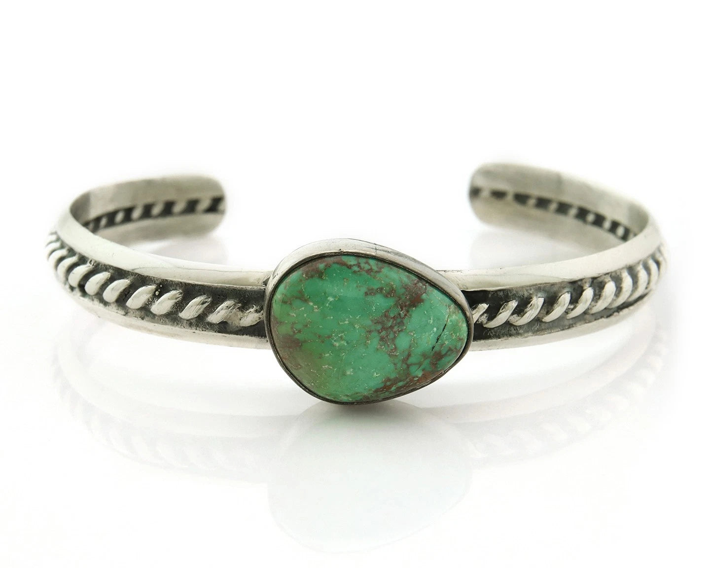 Navajo Cuff Bracelet 925 Sterling Silver Natural Turquoise Handmade Vintage