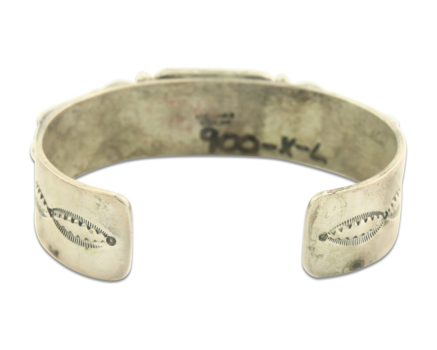 Men Navajo Bracelet 925 Silver Turquoise Cuff Signed ROIE JAQUE C.80's