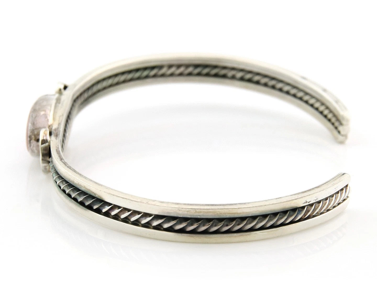 Navajo Cuff Bracelet Sterling Silver Authentic Pink Muscle Native Artist