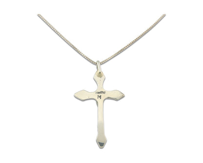 Navajo Cross Necklace Sterling Silver Authentic Natural Gemstones Signed M