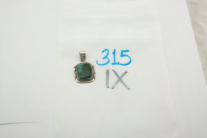 Navajo Pendant 925 Sterling Silver Turquoise Vintage Authentic Native Artist