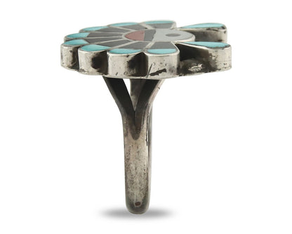 Vintage Zuni Ring 925 Sterling Silver Natural Gemstone Size 6.25