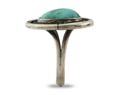 Vintage Navajo Ring 925 Sterling Silver Turquoise Handmade Size 9.25