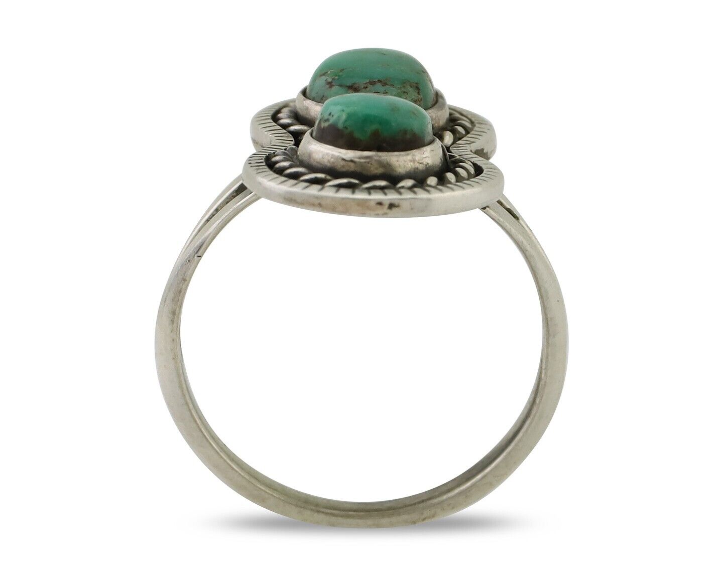 Navajo Handmade Ring 925 Silver Natural Turquoise Native American Artist C.80's