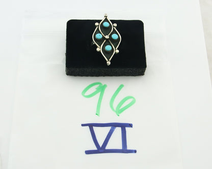 Vintage Zuni Ring 925 Sterling Authentic Natural Turquoise Native Artist Sz 6.75