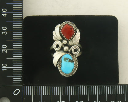 Vintage Navajo Ring 925 Sterling Natural Gemstones Signed Justin Morris Sz 5.0