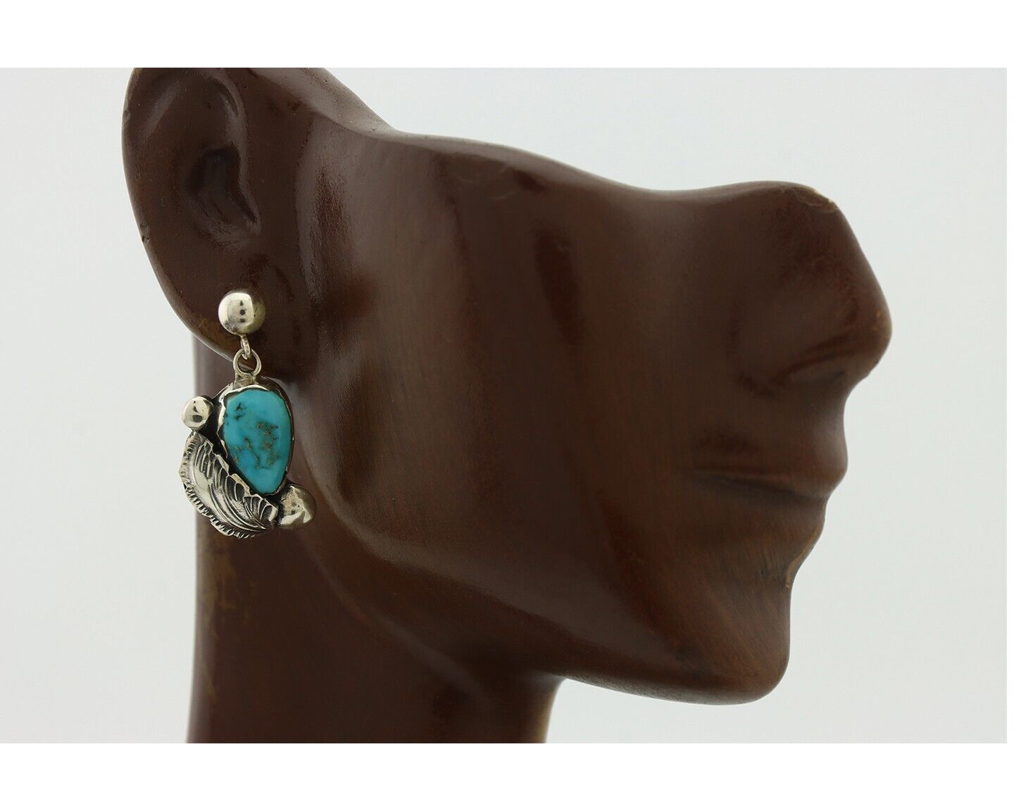 Zuni Dangle Handmade Earrings 925 Silver Blue Turquoise Native Artist C.80's