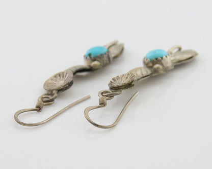 Navajo Dangle Earrings 925 Silver Natural Turquoise Native Artist C.80's