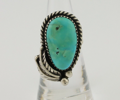 Navajo Ring 925 Silver Natural Blue Turquoise Native American Artist C.80's