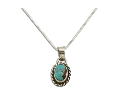 Navajo Necklace 925 Silver Natural Kingman Turquoise Native Artist C.2008