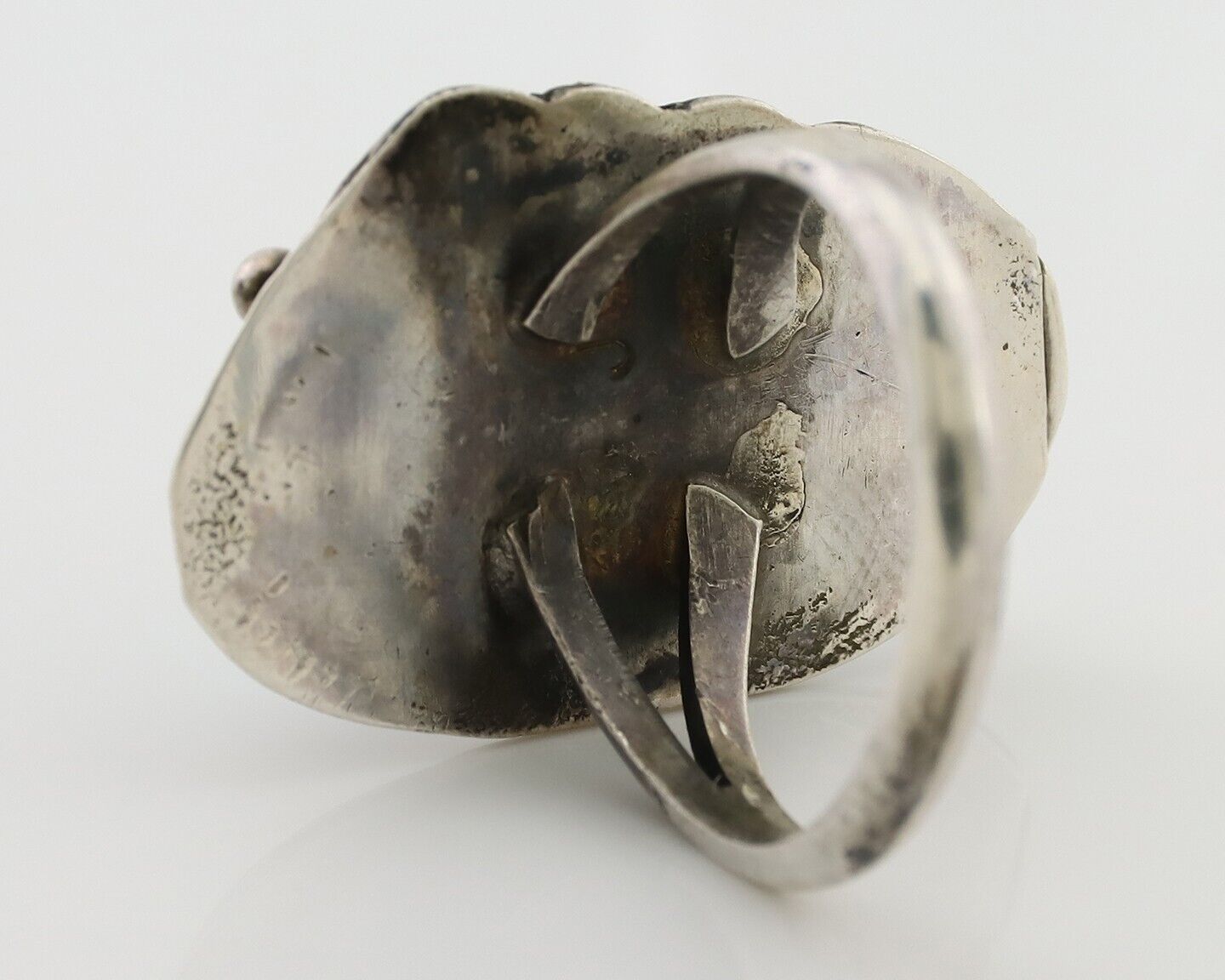Navajo Handmade Ring 925 Silver Natural Turquoise Signed Jason Livingston C.80's