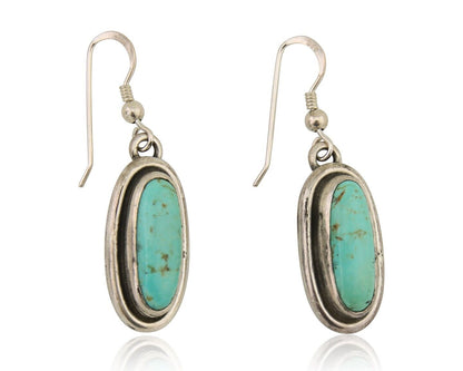 Navajo Dangle Earrings 925 Silver Natural Blue Turquoise Native Artist C.80's