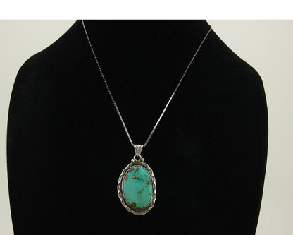 Navajo Necklace 925 Silver Natural Turquoise Artist Signed M Montoya C.80's