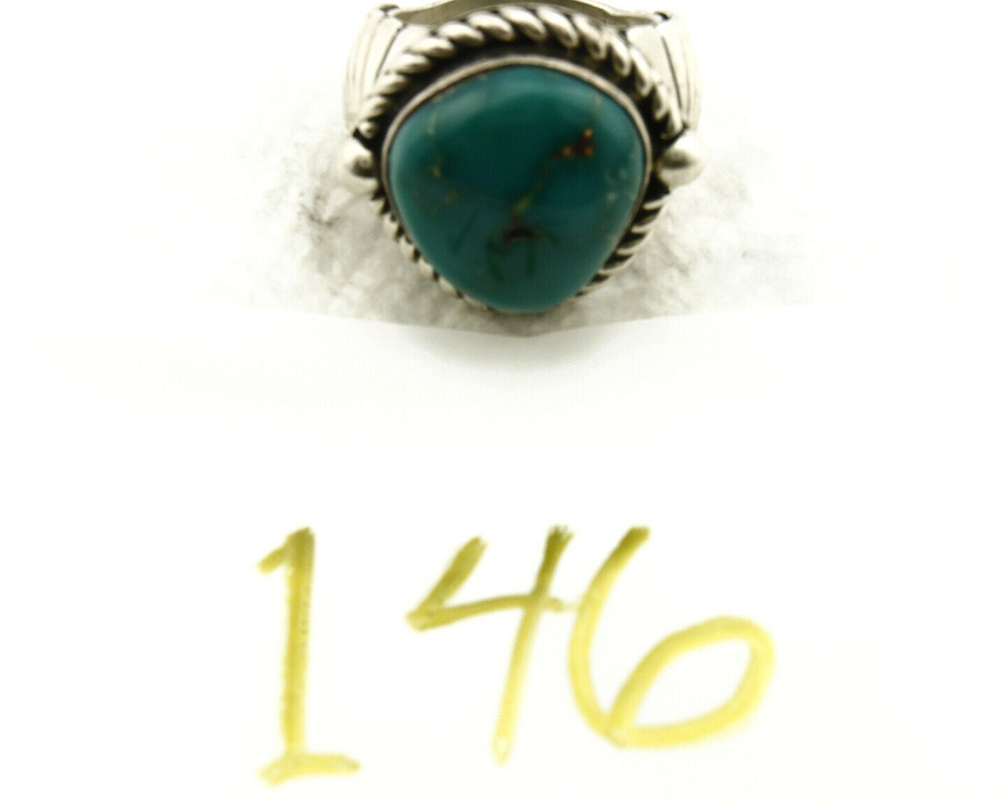 Navajo Ring .925 SOLID Silver Blue Gem Turquoise Signed Doug Zachary C.80's