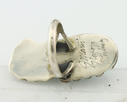 Vintage Navajo Ring 925 Sterling Silver Authentic Manassas Turquoise Size 6.5