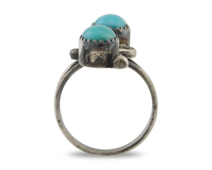 Navajo Ring 925 Silver Kingman Turquoise Native American Artist C.80's