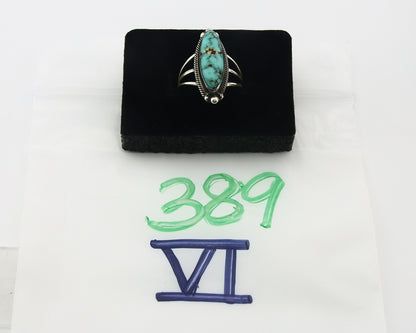 Vintage Navajo Ring 925 Sterling Silver Turquoise Signed MP Size 8.0