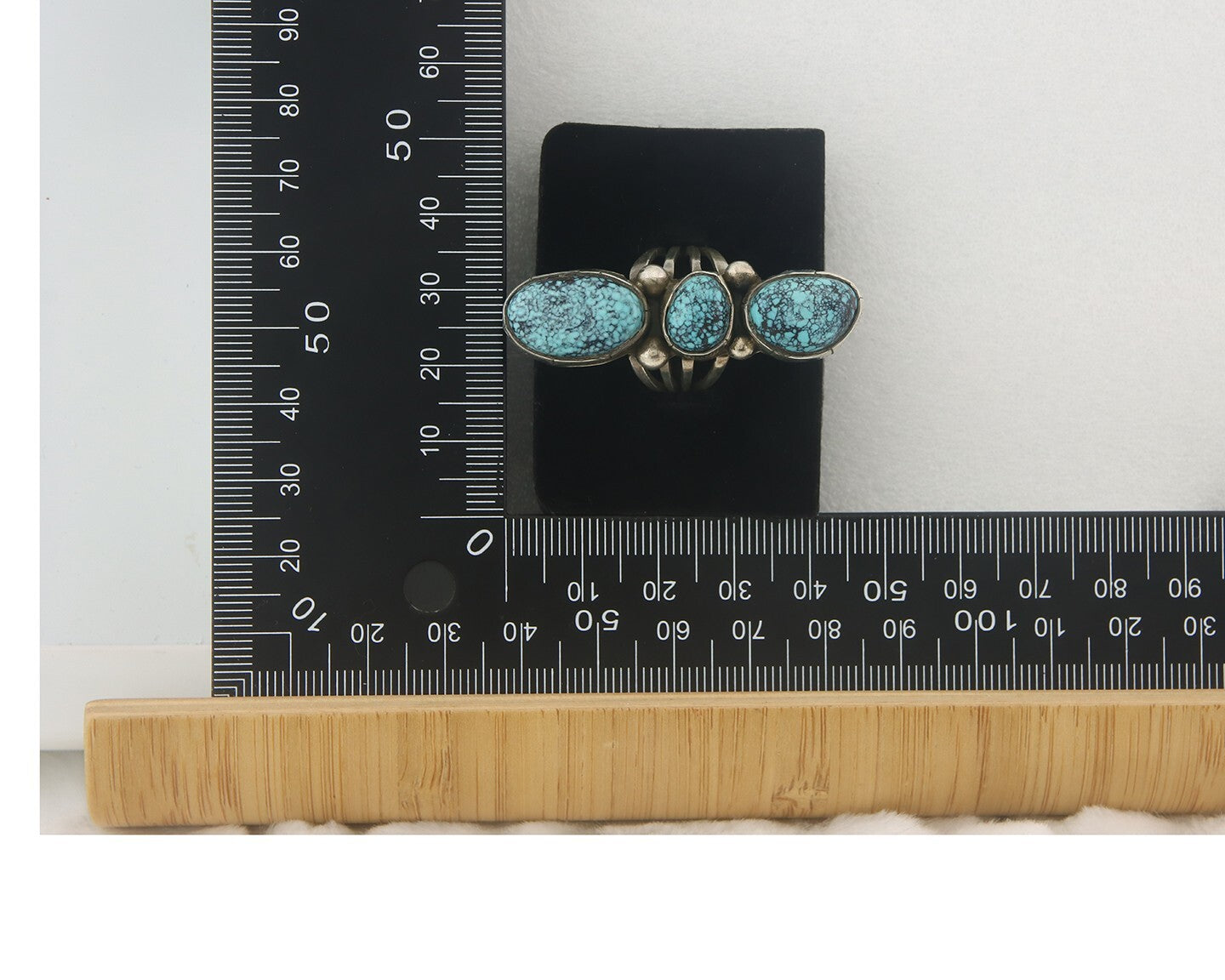 Vintage Navajo Ring 925 Sterling Authentic Turquoise Signed M Size 6.5