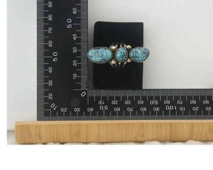 Vintage Navajo Ring 925 Sterling Authentic Turquoise Signed M Size 6.5