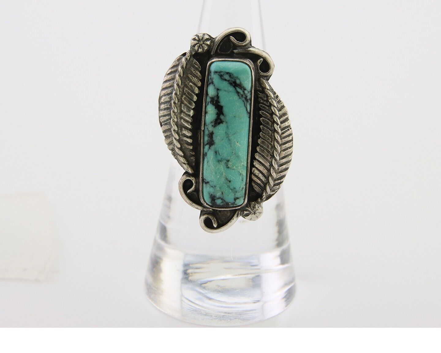 Navajo Handmade Ring 925 Silver Natural Turquoise Native Artist C.80's